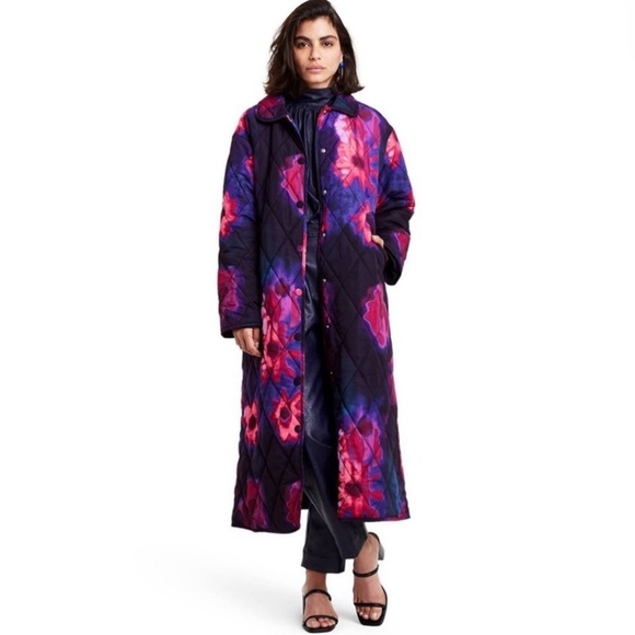 🆕RACHEL COMEY X TARGET SMUDGE PRINT PINK & PURPLE FLORAL QUILTED JACKET COAT - Picture 12 of 12